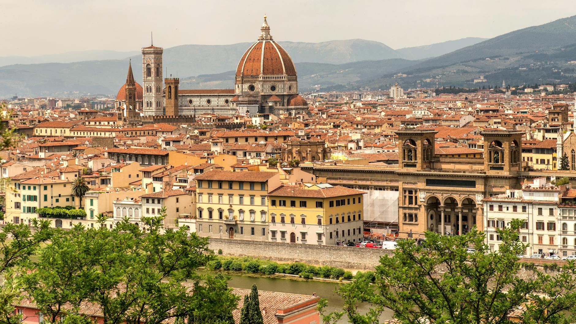 panoramic view from piazzale michelangelo florence italy